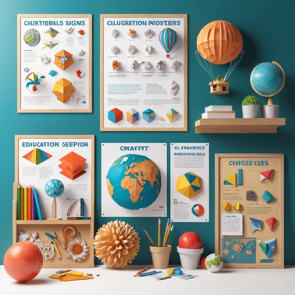 3D craft models, educational posters and signs